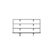 Shelving unit, black and white line drawing, three horizontal shelves, centered vertical supports, minimalist geometric design, labeled "nelson – size b".