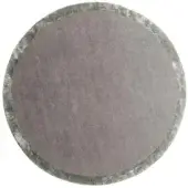 Rugiano Sama rug – lava, circular wool rug with muted gray center and olive-green textured border on white background.