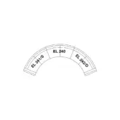 Technical diagram of three curved rectangular sections labeled EL 241/S, EL 240, and EL 242/D on a white background.