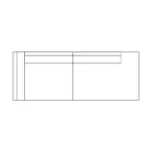 Modular sofa schematic, black lines, L-shape configuration displaying component arrangement for “host modular – size c sx” design.