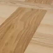 White ashwood flooring with pronounced grain, diagonal planks, and subtle cream to honey-brown tonal variations, matte finish.