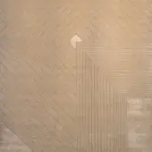 Harmonious Turri Zero rug with layered geometric shapes crafted in light beige wool and silk with a matte finish