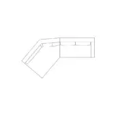 Modular sectional sofa line drawing, light gray, L-shape with reclined and upright sections, featuring narrow arms and storage compartments.