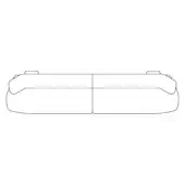 Modular sofa line drawing, rectangular seats, rounded armrests, minimalist design, continuous outline, schematic representation, low profile.