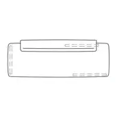 Long back bench, white finish, with horizontal panel detailing and stepped indentations on the left side, against a white backdrop.