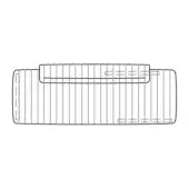 Wire rack with rectangular grid structure in dark gray metal against a white backdrop, featuring a smaller offset grid on top.