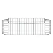 Refrigerator rack, metal, grid pattern with curved handles and reinforced top bar, labeled “loveland – em3 – long back – armrests – quilted finish”.