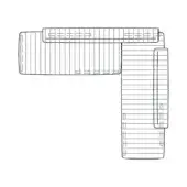 Technical drawing of a cylindrical, tiered structure with horizontal segmentation, white background, and uniform line weight.