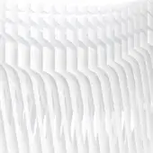 Abstract white curved pattern with parallel, offset rows creating a wave-like texture and subtle light gradations on a matte surface.