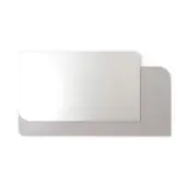 Elegant Turri Soul mirror with rounded corners and glossy monochrome lacquered polyester in white, built with a clear upper panel