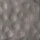 Irregular circular pattern in light gray metallic texture, matte finish with diffused lighting, showing molded, slightly flattened, rough-edged forms.