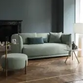 Exceptional Bolzan Letti Jill daybed crafted in Italy with a firwood structure and removable light green textile cover