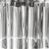 Transparent crystal ribbed texture displays vertical patterns, reflective surface, blue and white highlights, glossy finish, and dynamic light interplay.