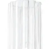 Clear glass cylindrical vase with vertical ribbed texture and flared top, displayed on a white background.