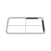 Chaise lounge, linear drawing, rectangular form, rounded corners, grid texture, minimalist design, white background, product rendering.