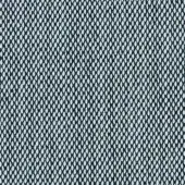 Kvadrat Steelcut Trio textile sample, dark teal woven mesh with diamond openings revealing icy blue, matte finish.
