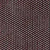 Kvadrat Steelcut Trio fabric texture, muted gray with red and teal speckles, dense circular woven grid pattern, Horm collection.