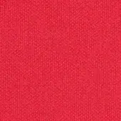Kvadrat Steelcut Trio fabric texture in saturated red, displaying a dense woven granular pattern with subtle raised nodes and Horm branding.
