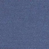 Kvadrat Steelcut Trio textile sample, navy and denim blue, densely patterned with raised circular elements and a tactile woven structure.