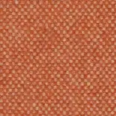 Woven fabric sample, muted orange wool texture, dense grid pattern with cream threads, matte finish, subtle speckled appearance, diffused lighting.