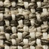 Woven fabric texture, creamy white and gray yarns, irregular vertical weave with nubby horizontal strands, dense and robust appearance.
