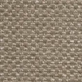 Neutral beige and brown woven textile sample with dense, irregular nubby texture; matte finish suggests linen or jute fabric.