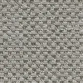 Basketweave textile sample, gray and beige tones, textured matte finish with raised threads in a regular grid pattern.