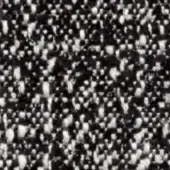 Woven fabric texture, black and off-white fibers, speckled pattern with a nubby, irregular surface and dynamic visual composition.