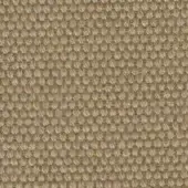 Neutral woven fabric texture with repeating circles, beige and tan tones, coarse natural fiber with visible knots and a nubby surface.
