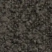 Boucle fabric texture, muted gray-brown, dense looped pile with irregular nubby surface and warm undertones, diffused lighting, gray background.
