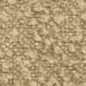 Beige boucle fabric texture with looped pile, exhibiting a soft, nubby surface and uniform light tan color against a neutral backdrop.