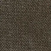Textured fabric sample in dark grey-brown with reddish-brown flecks, displaying a dense, granular weave and subtle mottled variations.