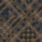 Plaid textile pattern in charcoal gray, mustard yellow, and blue-gray with intersecting lines, woven texture, labeled “torrilana 813 037.”