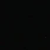 Minimalist composition of a black background with a single red dot in the lower right, creating a stark, isolated visual element.