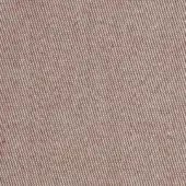 Terracotta textile sample with repeating dot pattern, light off-white dots, dense matte weave, and faint printed label text.