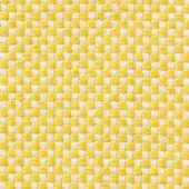 Woven textile sample, yellow and white fibers, tight grid pattern with horizontal and vertical threads, matte finish, Vescom Samar 7052.