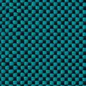 Woven textile sample featuring a teal and black grid pattern with a coarse, matte texture; identified as Vescom Samar 7052 fabric.