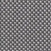 Woven fabric texture, gray and off-white grid pattern, dense square motif with visible threads, matte finish, Vescom Samar 7052 sample.