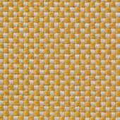 Woven texture sample, mustard yellow and off-white, tight grid pattern with subtle sheen; Vescom Samar 7052 fabric detail.