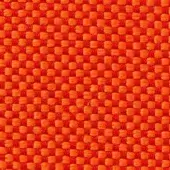 Orange-red woven texture with a square grid pattern, matte finish, displaying “vescom samar 7052 23” text, even lighting, geometric motif.