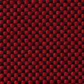 Red and black woven textile sample with a grid pattern, displaying Vescom Samar 7052 30 labeling and a textured, slightly raised surface.