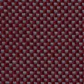Burgundy woven textile features a gray checkerboard grid pattern, displaying a raised, structured surface with “horm > vescom samar” text.