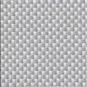 Woven textile sample, muted gray, grid pattern with rectangular motifs, matte finish, dark gray border, product code text visible.