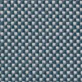 Textile sample with repeating teal and light gray rectangular blocks in a dense weave, matte finish, labeled “vescom samar 7052 43”.