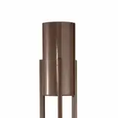 Bronze metallized lighting fixture, cylindrical column with rectangular supports, matte finish, layered stepped design, modern geometric form.