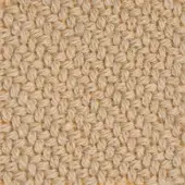 Kvadrat Coda fabric texture, almond beige woven geometric pattern, dense nubby weave with golden-brown thread details, grid-like structure.
