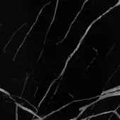 Black Marquina marble texture with polished finish, displaying irregular white veining and a high-contrast, organic pattern.
