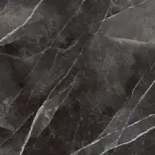 Black Calacatta marble texture with white and light gray veins, matte finish, granular surface, and subtle hairline fractures.