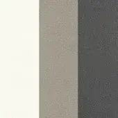 Textured material swatches in white, beige, and anthracite gray displayed vertically against a white backdrop, showing granular surface detail.
