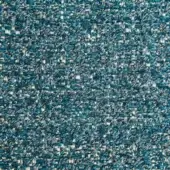 Teal tweed fabric texture with cream & gray mélange yarns, dense irregular weave, visible nubby surface, Borzalino Geranio 2130 fabric sample.